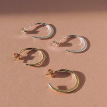 Load image into Gallery viewer, Tapered Hoops Sterling Silver