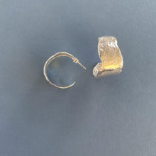 Load image into Gallery viewer, Organic Hoop Earrings - Sterling Silver