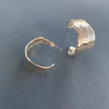 Load image into Gallery viewer, Organic Hoop Earrings - Sterling Silver