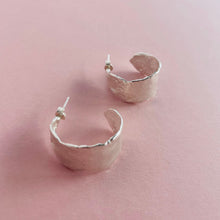 Load image into Gallery viewer, Organic Hoop Earrings - Sterling Silver