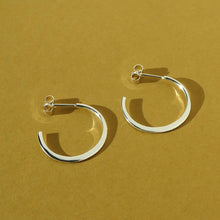 Load image into Gallery viewer, Tapered Hoops Sterling Silver