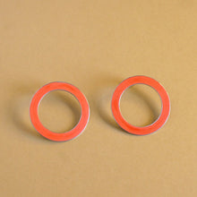 Load image into Gallery viewer, Orange Circle Earrings