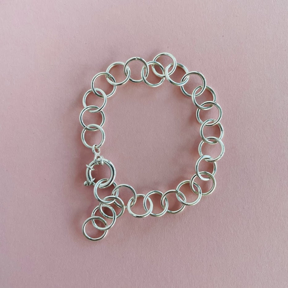 Statement Connected Link Bracelet - Sterling Silver