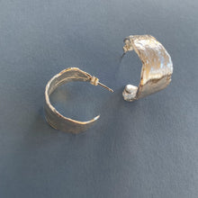 Load image into Gallery viewer, Organic Hoop Earrings - Sterling Silver

