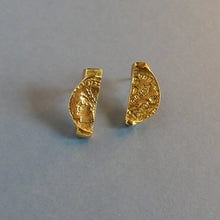 Load image into Gallery viewer, Fragments Ancient Coin Earrings Brass
