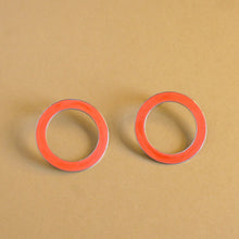 Load image into Gallery viewer, Orange Circle Earrings
