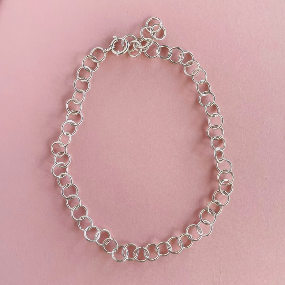 Statement Connected Link Choker - Sterling Silver